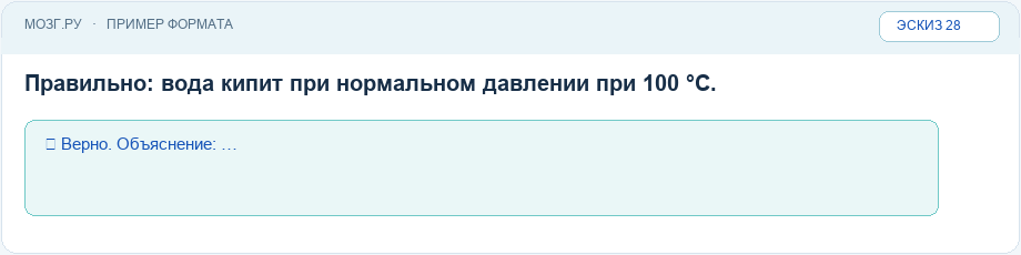 Эскиз интерфейса: Разбор сразу после ответа