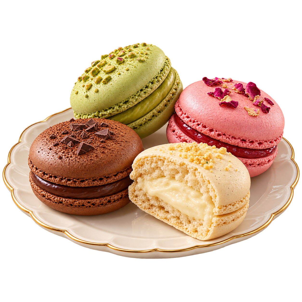 Macaron: kleine Creme-Architektur