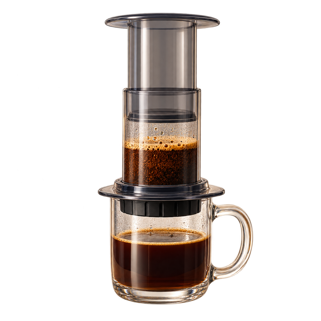 AeroPress: der Kolben übernimmt