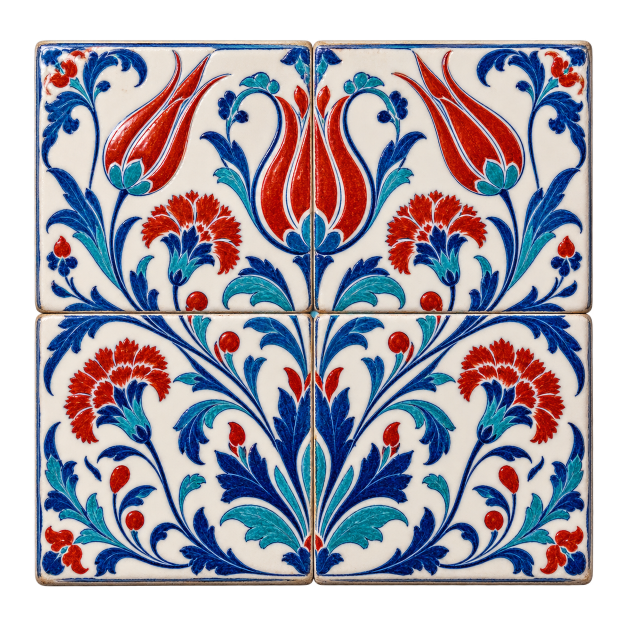Iznik: Blumen kreuzen das Fliesenraster