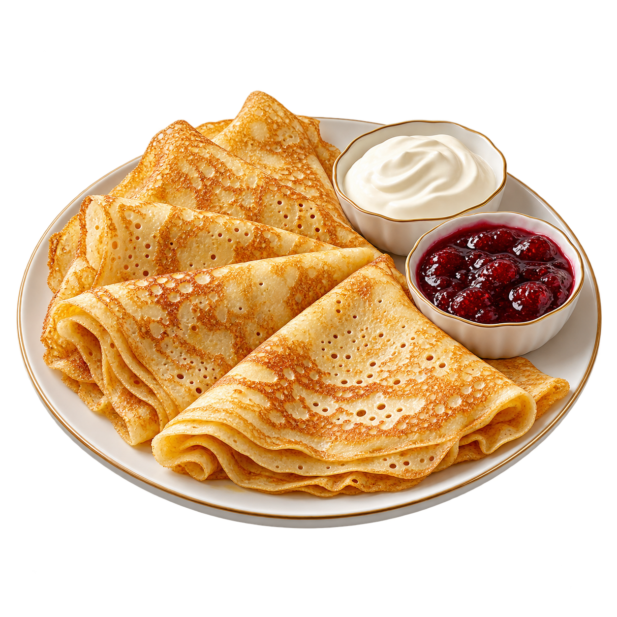 Blini: dünner Kreis, große Auswahl