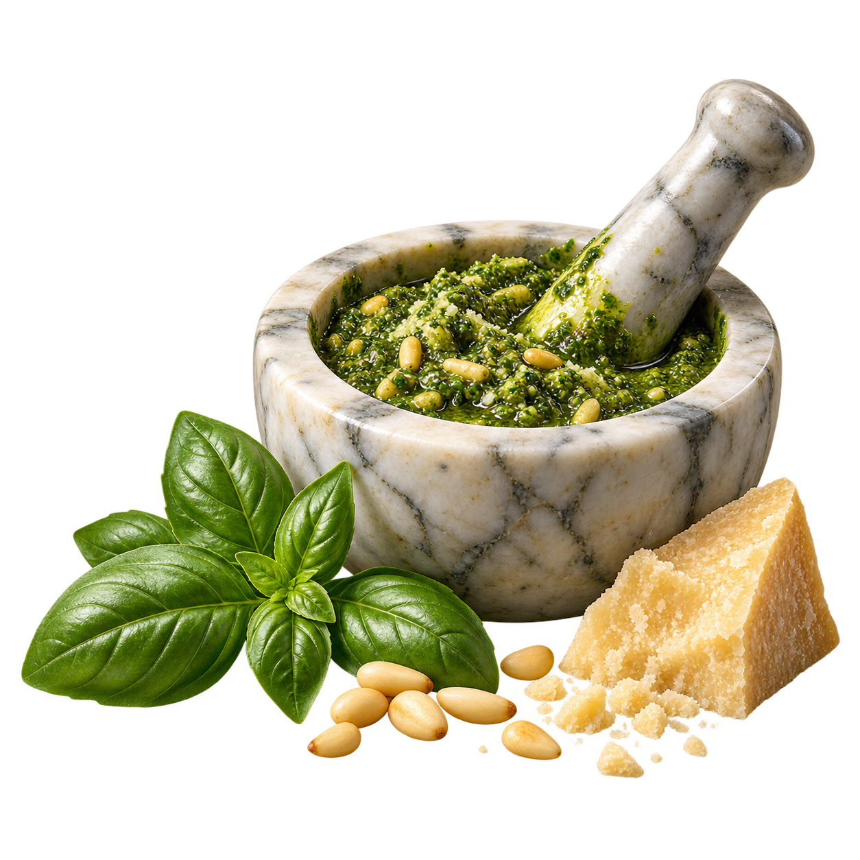 Pesto: Basilikum besetzt den Mörser