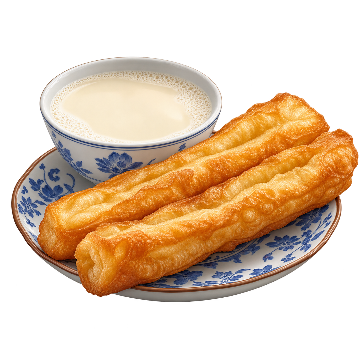 Illustration of the dish "Youtiao and Doujiang"