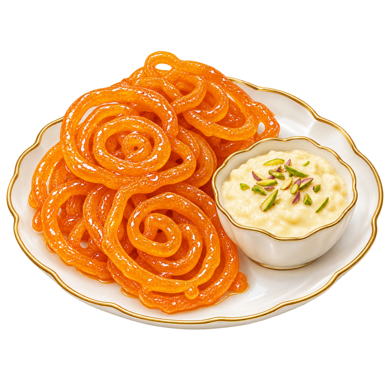 Jalebi: an orange spiral with a milky cloud