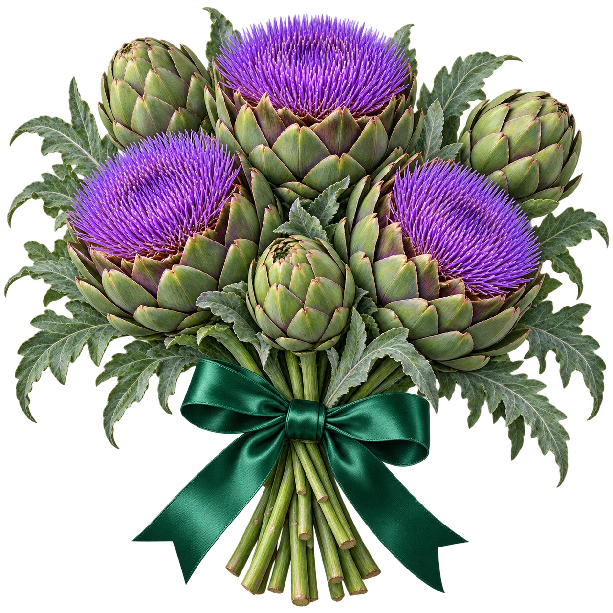 Bouquet "Artichoke Amethyst": purple flowering artichoke heads