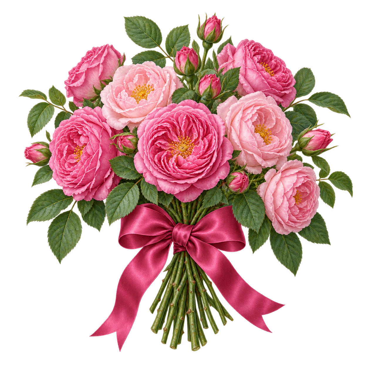 Bouquet “Rose Jam”: pink damask roses