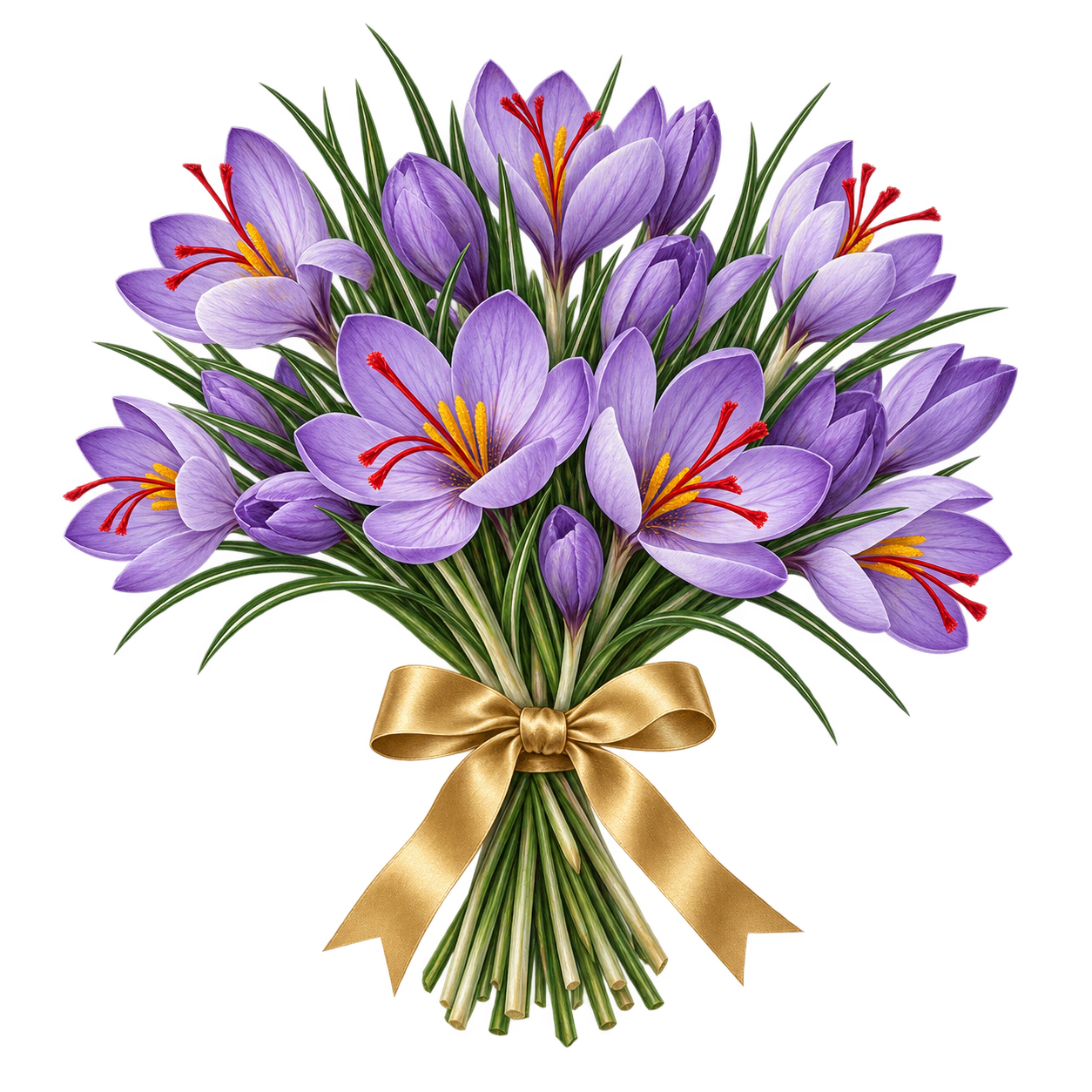 Bouquet “Saffron Silk”: lilac saffron flowers with red stigmas